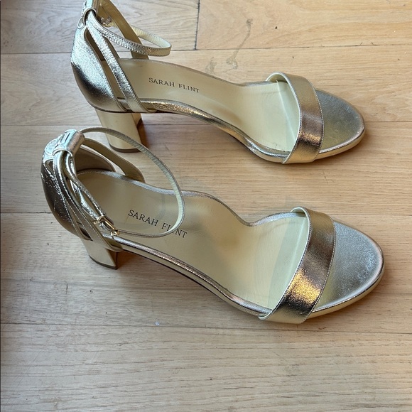Sarah Flint Perfect Block Sandal 60 Gold Nappa 40 9/9.5 - Picture 6 of 13